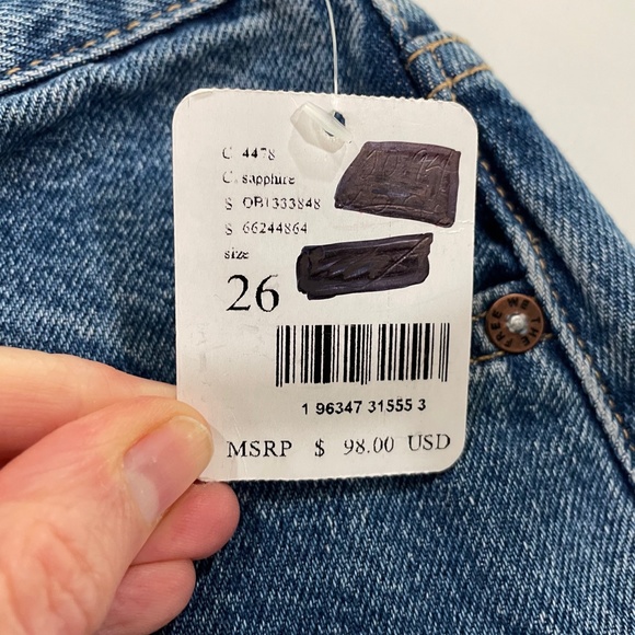 Free People Jeans We the Free The Lass Button Fly Distressed Medium Wash 26 - Picture 11 of 14